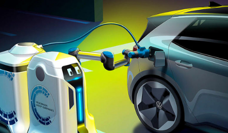 大眾充電機器人在停車場為您帶來電動汽車充電
