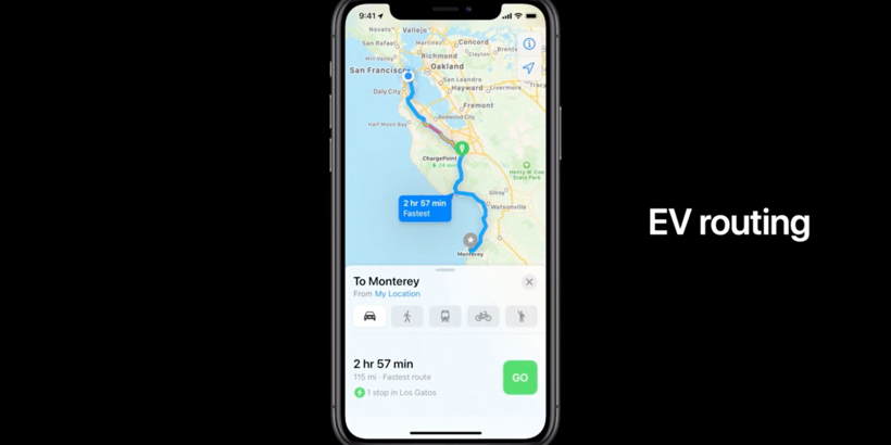 蘋果更新至iOS14系統(tǒng)地圖應(yīng)用增加電動汽車充電路線