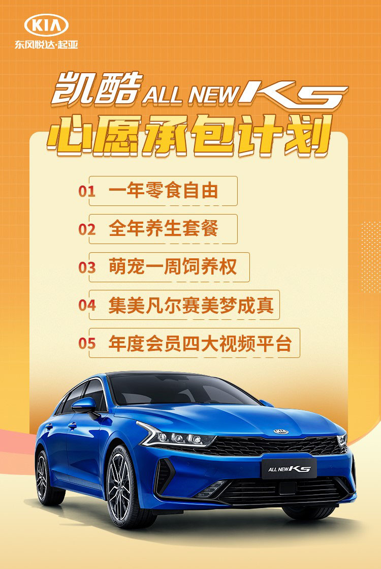 凱酷（K5)心愿承包計劃上線，心愿任你選！