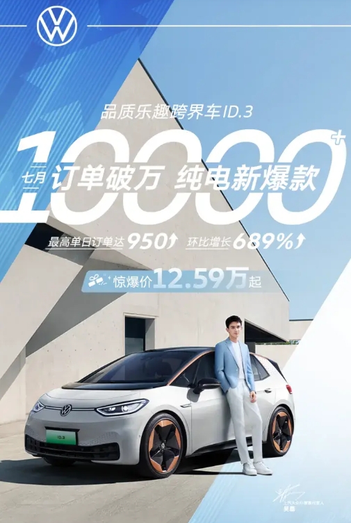 上汽大眾純電動汽車ID.3,7月訂單過萬,硬核實力誰能拒絕?