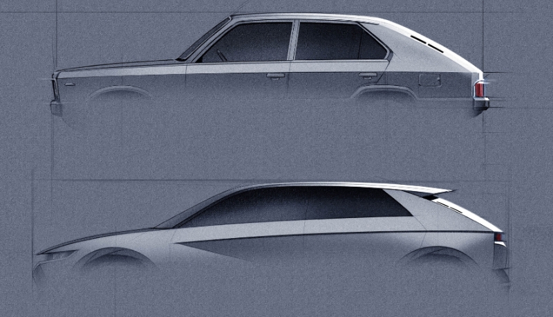 2022年Ioniq5電動分頻盤采用45EVConcept的復古外觀，將于2月首次亮相