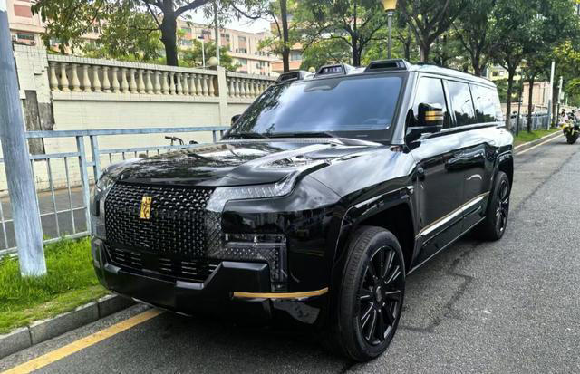 仰望U8L新車街邊曝光！24K金車標+對開天地門，6座設計+1197馬力